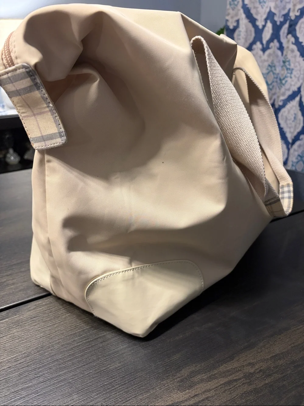 Burberry Fragrances Large Cream Beige Weekender Travel Duffel Bag
